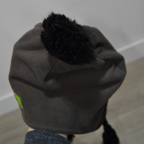 John Deere Fleece Hat Youth M/L Gray Black Green & Yellow - Picture 5 of 7